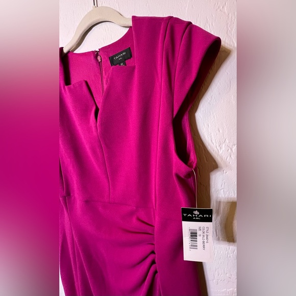 Tahari * Midi Sheath Dress * Size 10 * Color: Wild Berry (Fuchsia) - Picture 5 of 8
